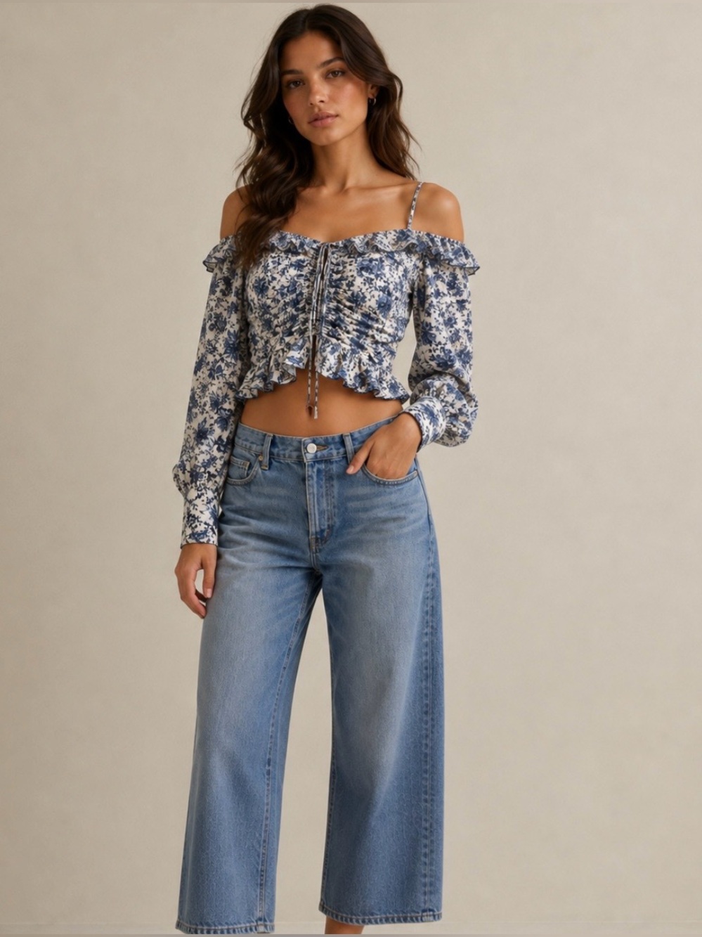 Robert Rodriguez 4 Floral Off-Shoulder Silk/ Cotton Blouse Floral Ruffle Corset